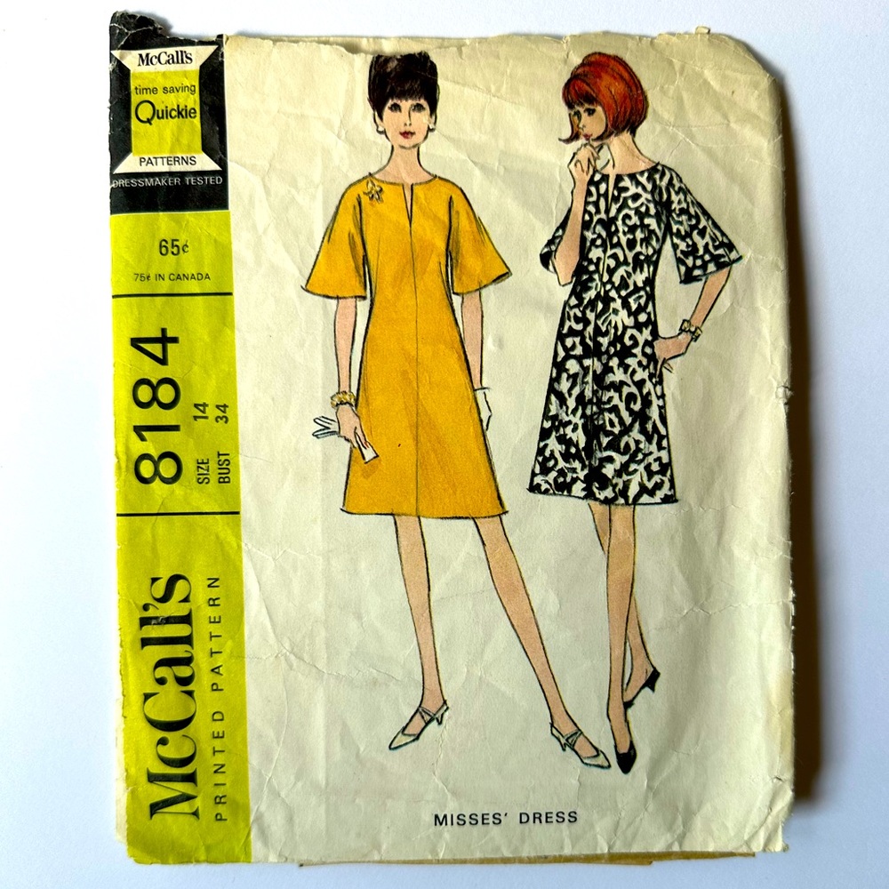 McCalls’s 8184 vintage dress sewing pattern
